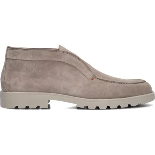 Ankle Boots, male, , Size: 8 1/2 US Mens Slip-Ons Sue Spiegel Taupe - Santoni - Modalova