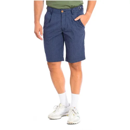 Blaue Gestreifte Bermuda Shorts , Herren, Größe: W34 - LA MARTINA - Modalova