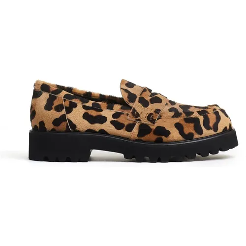 Leopardenmuster Loafer Schuhe , Damen, Größe: 38 1/2 EU - AGL - Modalova