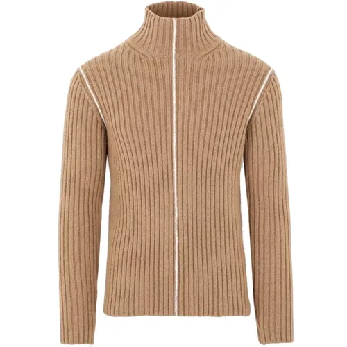 Ribbed Turtleneck Knit Sweater , male, Sizes: S, L - Salvatore Ferragamo - Modalova