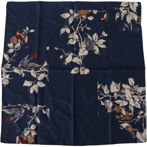 Silky Scarves, male, , Size: ONE SIZE Silk Floral Handkerchief Scarf - Dolce & Gabbana - Modalova