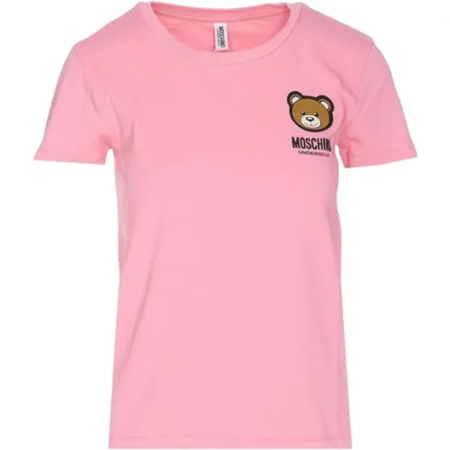 Kurzarm T-Shirt , Damen, Größe: L - Moschino - Modalova