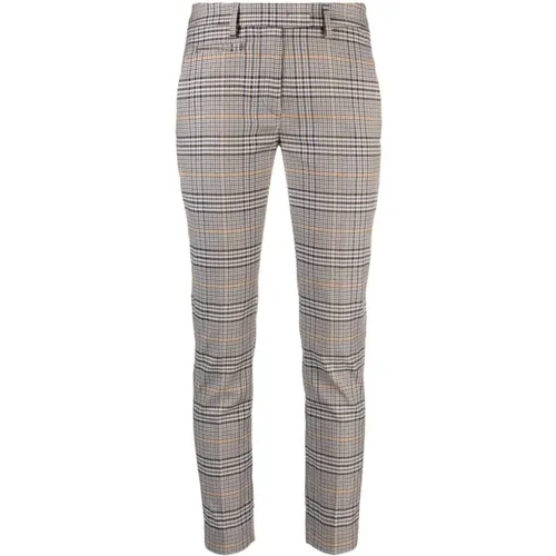 Chinos, female, , Size: W26 Grey Prince of Wales Check Trousers - Dondup - Modalova