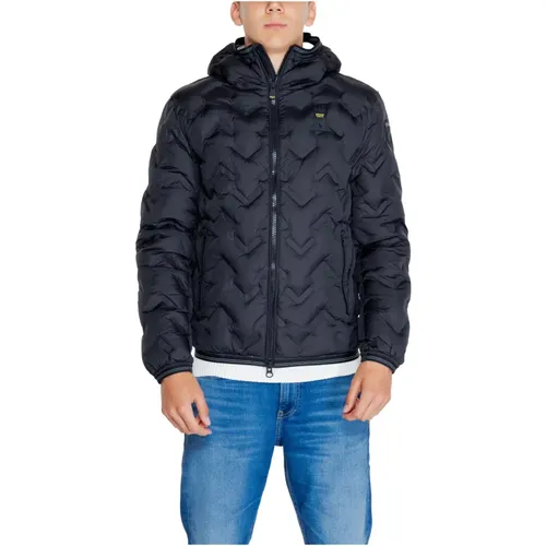 Schwarze Kapuzen-Zip-Jacke Herren Herbst/Winter - Blauer - Modalova