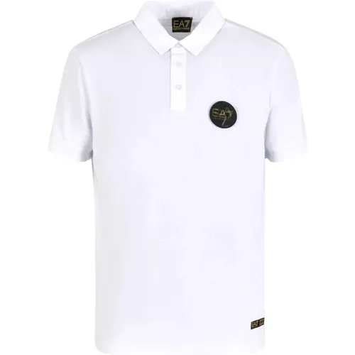 Weißes Logo Polo Shirt Frühling/Sommer 2024 , Herren, Größe: XL - Emporio Armani EA7 - Modalova