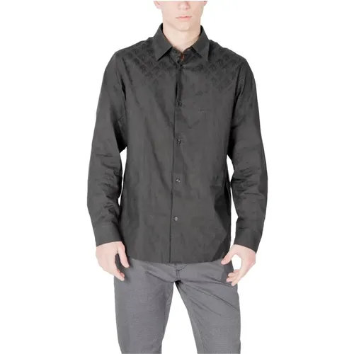Casual Shirts, male, , Size: XS LongSleeve Geometric Dress Shirt - Armani Exchange - Modalova