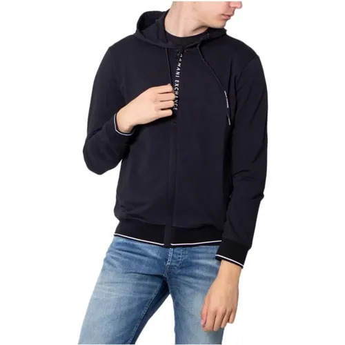 Zip-throughs, male, , Size: 2XL Cotton Hoodie Spring/Summer Collection - Armani Exchange - Modalova