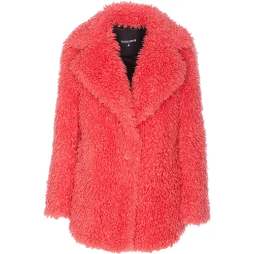 Faux Fur & Shearling Jackets, female, , Size: 2XS Faux Fur Jacket with Buttons - PATRIZIA PEPE - Modalova