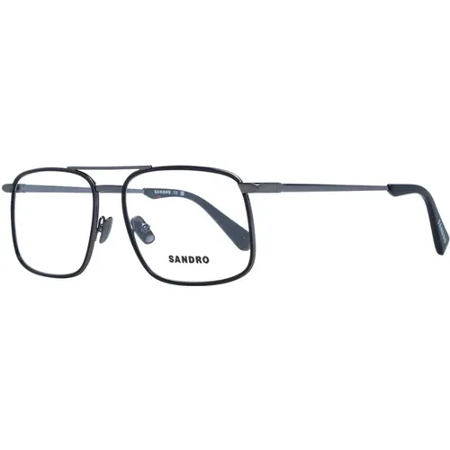 Glasses, male, , Size: ONE SIZE Grey Aviator Metal Optical Frames - sandro - Modalova