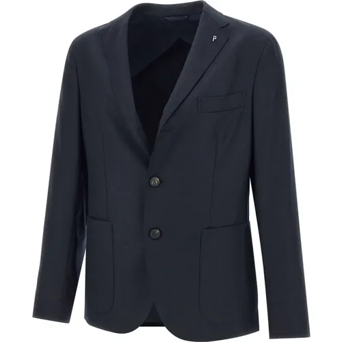 Blazers, male, , Size: 3XL Wool Blazer with Lapels - PESERICO - Modalova