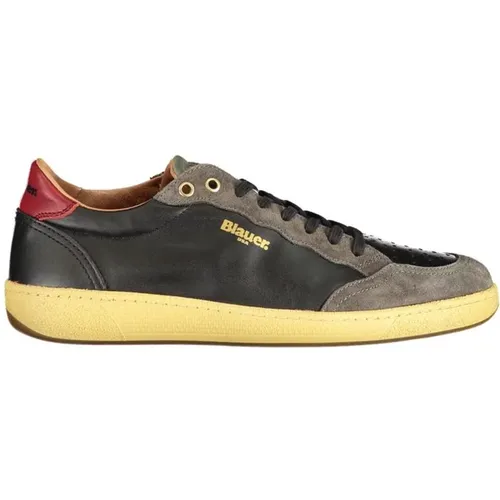 Sneakers, male, , Size: 11 US Black Polyester Sneaker - Blauer - Modalova