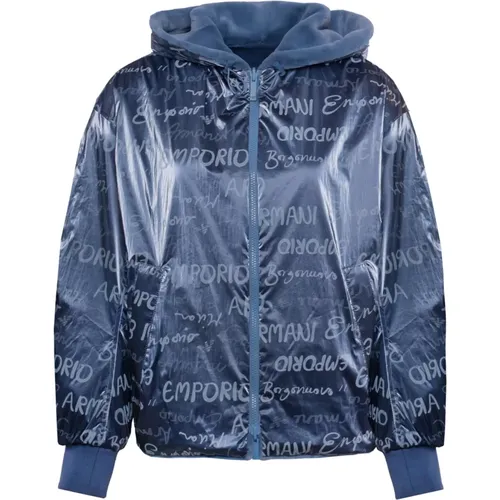 Reversible Faux-Fur Hooded Jacket , female, Sizes: XS - Emporio Armani - Modalova