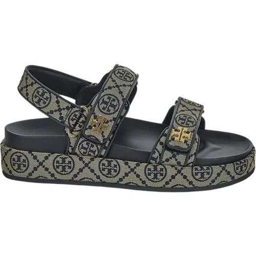 Canvas Sport Sandal Monogram Kira , Damen, Größe: 39 1/2 EU - TORY BURCH - Modalova