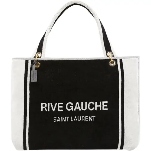 Terry Cloth Stripe Tote Bag , female, Sizes: ONE SIZE - Saint Laurent - Modalova