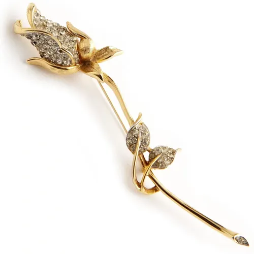 Pre-owned Jewellery, female, , Size: ONE SIZE Tulip chrystal brooch - Givenchy Pre-owned - Modalova