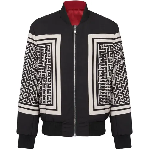 Reversible Monogram Bomber Jacket , male, Sizes: M, L, S - Balmain - Modalova