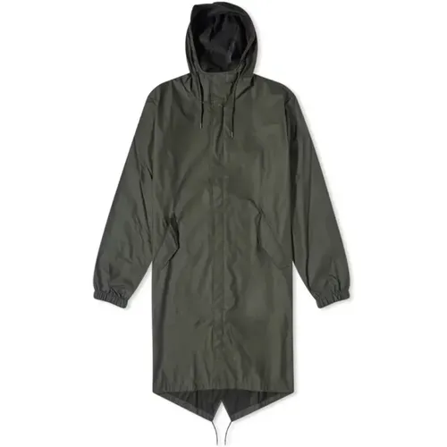 Rain Jackets, unisex, , Size: S Fishtail Parka with Asymmetric Hem - Rains - Modalova