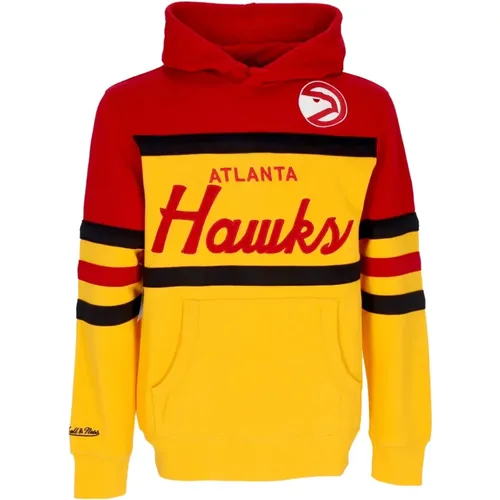 Hoodies, male, , Size: L NBA Head Coach Hoodie Atlanta Hawks - Mitchell & Ness - Modalova