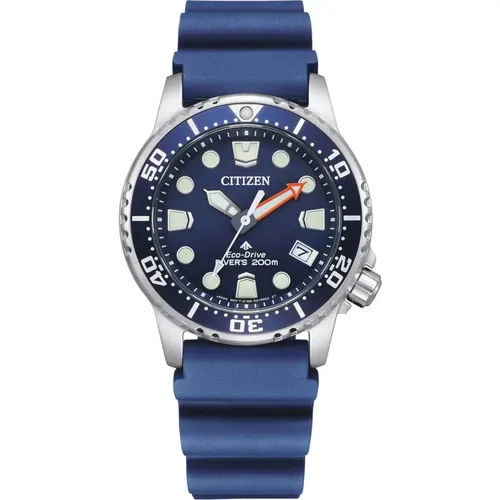 Blue Silicone Strap Quartz Watch , male, Sizes: ONE SIZE - Citizen - Modalova