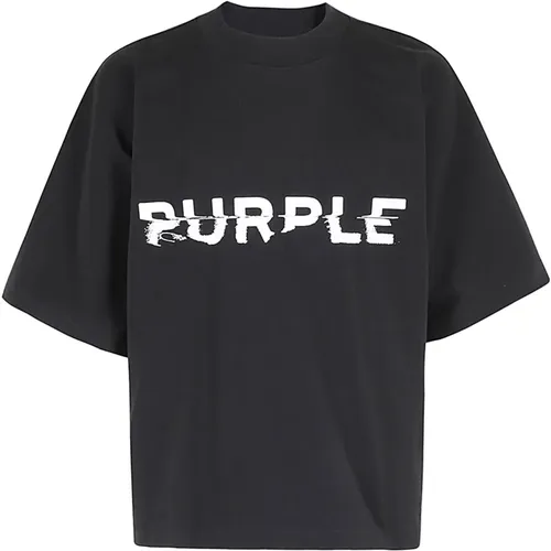 Oversized Kurzarm Jersey Top , Herren, Größe: L - Purple Brand - Modalova