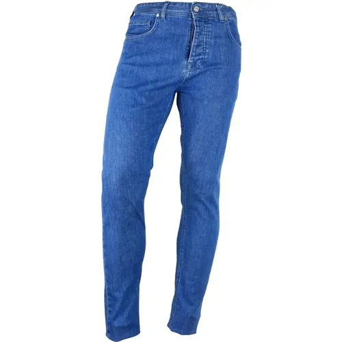 Hellblaue Baumwoll-Denim-Jeans , Herren, Größe: W30 - Aquascutum - Modalova