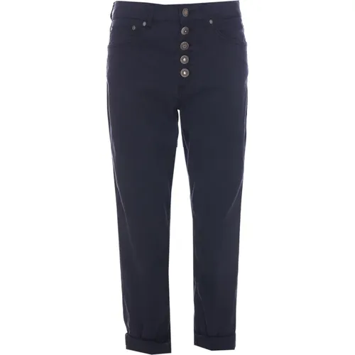 Blaue Slim-Fit Jeans mit Bündchen - Dondup - Modalova