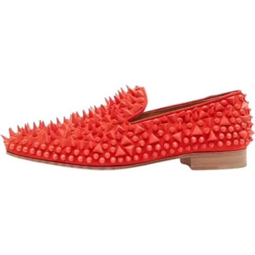 Pre-owned Flats, female, , Size: 10 US Pre-owned Suede flats - Christian Louboutin Pre-owned - Modalova