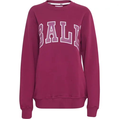 Magenta Sweatshirt mit Cool Logo , Damen, Größe: XL - Ball - Modalova