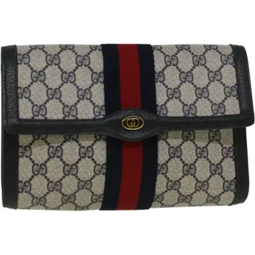 Pre-owned Clutches, female, , Size: ONE SIZE Pre-owned Canvas clutches - Gucci Vintage - Modalova