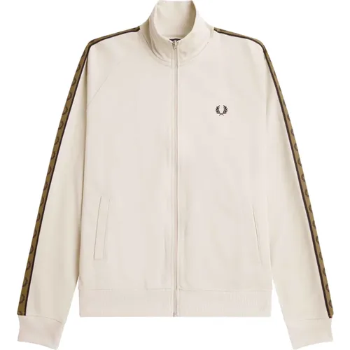 Zip-throughs, male, , Size: XL Contrast Taped Track Jacket - Fred Perry - Modalova