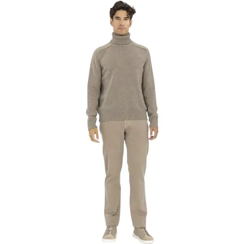 Kaschmir Rollkragenpullover mit Rippdetails - Ermenegildo Zegna - Modalova