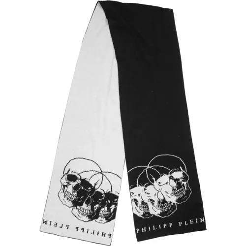 Winter Scarves, unisex, , Size: ONE SIZE Jacquard Pattern Wool Scarf - Philipp Plein - Modalova