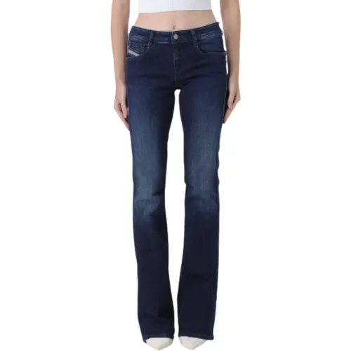 Bootcut Flare Jeans Denim Logo Patch , Damen, Größe: W28 L32 - Diesel - Modalova