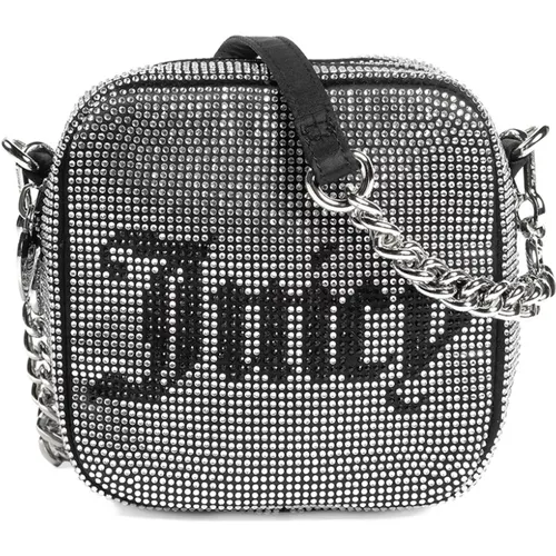 Schwarze Polyester Clutch mit Strass-Verzierungen - Juicy Couture - Modalova