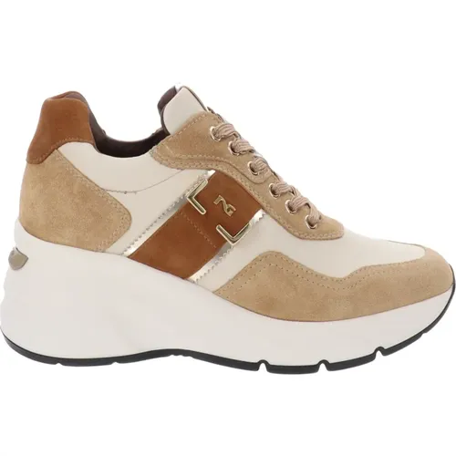 Leder Damen Sneakers Stilvoll Bequem , Damen, Größe: 38 EU - Nerogiardini - Modalova