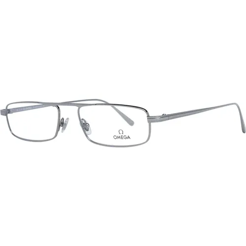 Glasses, male, , Size: ONE SIZE Gunmetal Rectangle Optical Frames for Men - Omega - Modalova