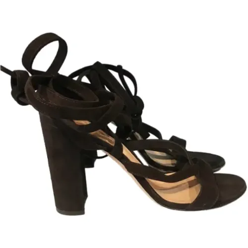 Pre-owned Sandals, female, , Size: 11 US Pre-owned Suede sandals - Gianvito Rossi Pre-owned - Modalova