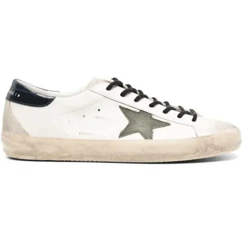Sneakers with Blue Leather Patch , male, Sizes: 6 UK - Golden Goose - Modalova