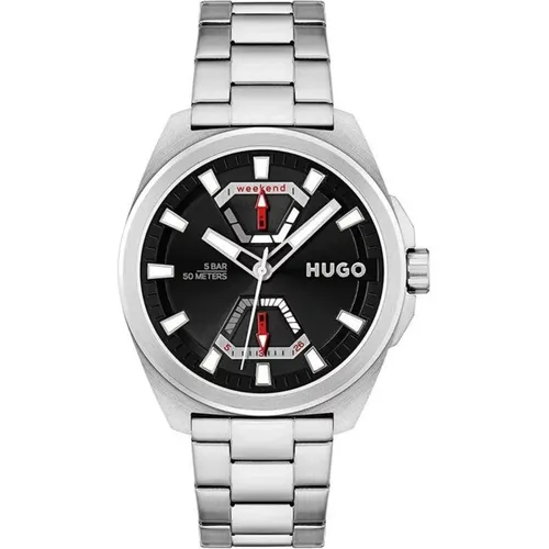 Watches, male, , Size: ONE SIZE Stainless Steel Analog Date Watch - Hugo Boss - Modalova