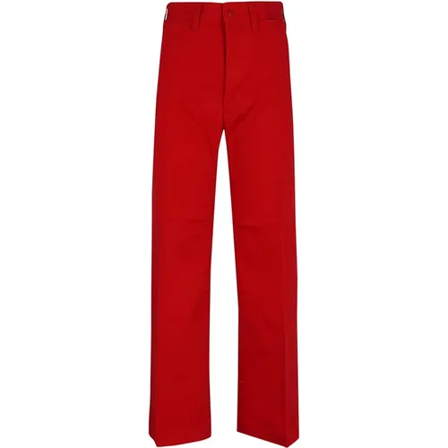 Rote Cropped Flat Front Hose , Damen, Größe: XL - Polo Ralph Lauren - Modalova