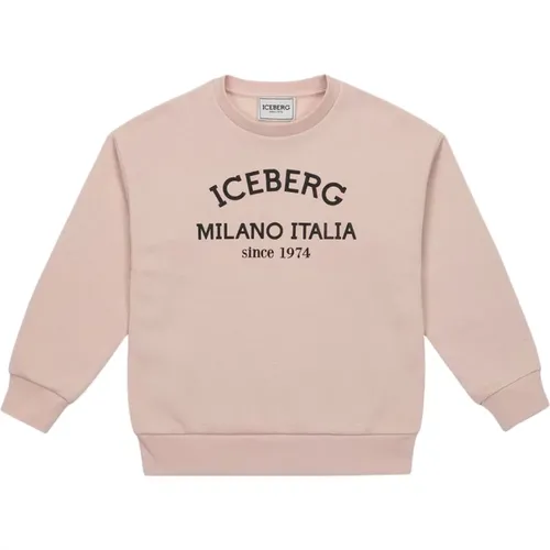 Kids -Rose crewneck sweatshirt with logo - Iceberg - Modalova