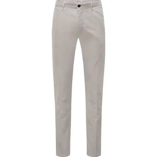 Chinos, male, , Size: W36 Italian Style Light Grey Diagonal Pants - Incotex - Modalova