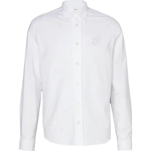 Weißes Langarmhemd mit Logo , Herren, Größe: S - Hugo Boss - Modalova