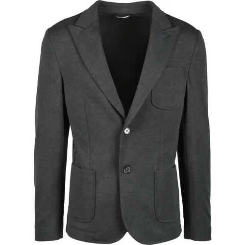 Blazers, male, , Size: L Grey Jacket with Polyester Blend - Daniele Alessandrini - Modalova