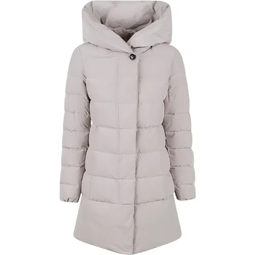 Beiger Puffy Prescott Parka Mantel , Damen, Größe: S - Woolrich - Modalova