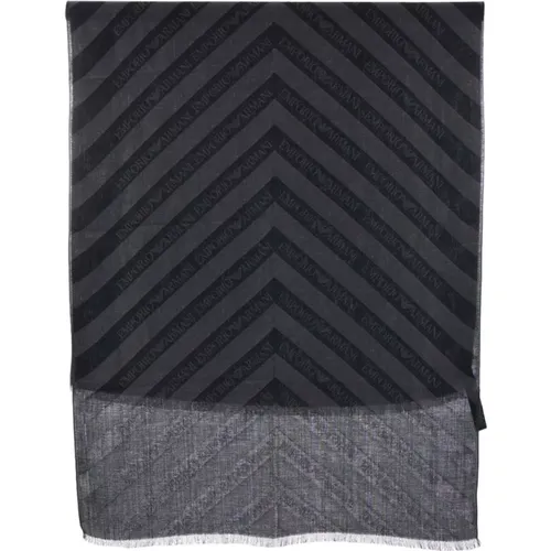 Scarves, male, , Size: ONE SIZE Chevron Jacquard Scarves and Foulard - Emporio Armani - Modalova