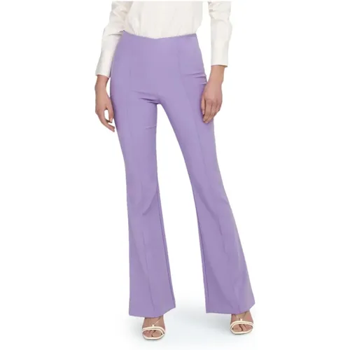 Wide Trousers, female, , Size: XL Lilac Zip Fastening Plain Trousers Women - Only - Modalova