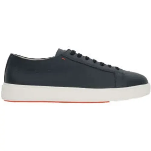 Hammered Leather Low-Top Sneakers , male, Sizes: 6 UK, 7 UK, 10 UK, 11 UK - Santoni - Modalova