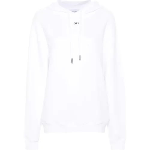 Off , Hoodies, female, , Size: XS Stylish Hoodie Sweatshirt - Off White - Modalova