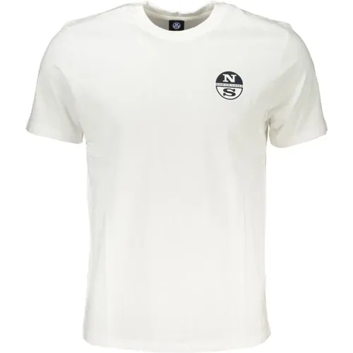 Druck Logo Rundhals T-Shirt , Herren, Größe: 2XL - North Sails - Modalova